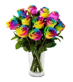 Send Rainbow Rose Vase to Philippines