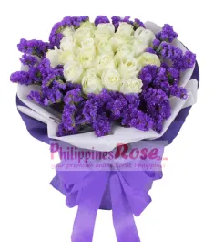 12 white rose bouquet to philippines