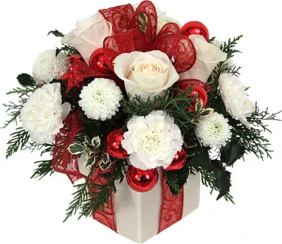 ​White Christmas Flowers Send to Philippines