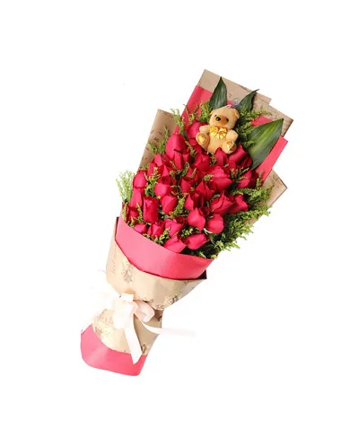 36 Red Roses with a Bear