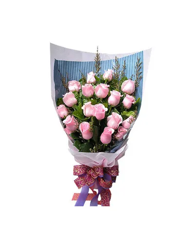 24 Pink Roses in Bouquet